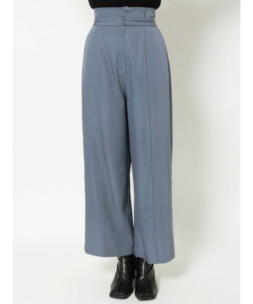 MURUA(ムルーア)の「ハイウエストベルトワイドパンツ(スラックス・レディース・モカ/アイボリー/ブルー・1/2)」の18枚目の写真