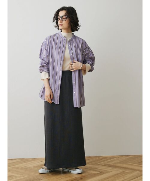 CRAFT STANDARD BOUTIQUE（クラフトスタンダードブティック）の「リブロングスカート（スカート・レディース・ベージュ/グリーン/ブラック/グレイッシュベージュ/チャコールグレー/ブルー・M/L）」の10枚目の写真