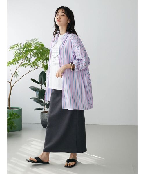CRAFT STANDARD BOUTIQUE（クラフトスタンダードブティック）の「リブロングスカート（スカート・レディース・ベージュ/グリーン/ブラック/グレイッシュベージュ/チャコールグレー/ブルー・M/L）」の12枚目の写真