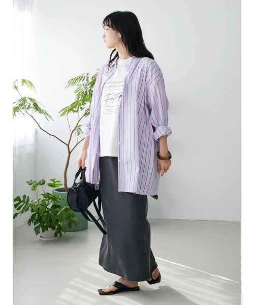 CRAFT STANDARD BOUTIQUE（クラフトスタンダードブティック）の「リブロングスカート（スカート・レディース・ベージュ/グリーン/ブラック/グレイッシュベージュ/チャコールグレー/ブルー・M/L）」の13枚目の写真