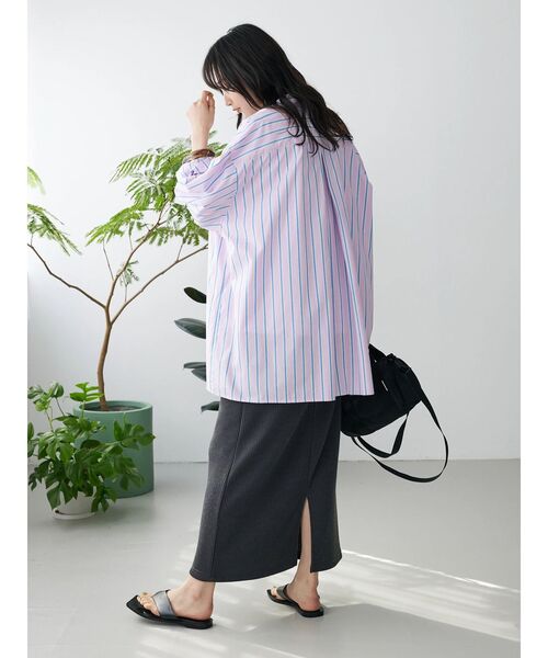 CRAFT STANDARD BOUTIQUE（クラフトスタンダードブティック）の「リブロングスカート（スカート・レディース・ベージュ/グリーン/ブラック/グレイッシュベージュ/チャコールグレー/ブルー・M/L）」の14枚目の写真