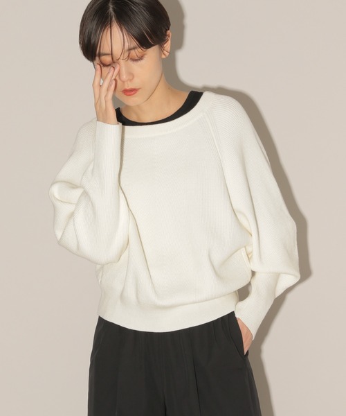 BARNYARDSTORM（バンヤードストーム）の「BARNYARDSTORM / 2WAYドルマンニット（カーディガン/ボレロ・レディース・ホワイト/ブルー/イエロー・1/0）」の5枚目の写真