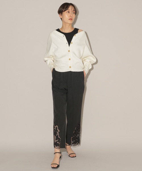 BARNYARDSTORM（バンヤードストーム）の「BARNYARDSTORM / 2WAYドルマンニット（カーディガン/ボレロ・レディース・ホワイト/ブルー/イエロー・1/0）」の7枚目の写真