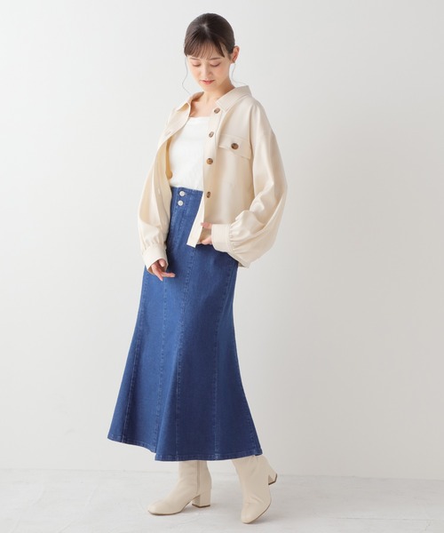 Honeys(ハニーズ)の「ミリタリージャケット(ミリタリージャケット・レディース・スミクロ/アイボリー/カーキ/グレイッシュベージュ・S/M/L)」の17枚目の写真