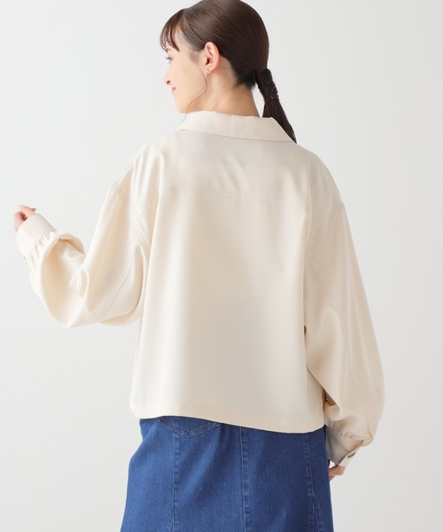 Honeys(ハニーズ)の「ミリタリージャケット(ミリタリージャケット・レディース・スミクロ/アイボリー/カーキ/グレイッシュベージュ・S/M/L)」の22枚目の写真