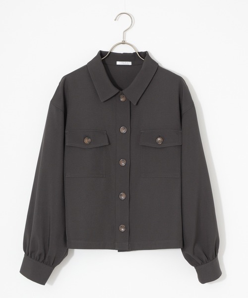 Honeys(ハニーズ)の「ミリタリージャケット(ミリタリージャケット・レディース・スミクロ/アイボリー/カーキ/グレイッシュベージュ・S/M/L)」の7枚目の写真