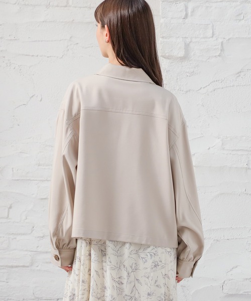 Honeys(ハニーズ)の「ミリタリージャケット(ミリタリージャケット・レディース・スミクロ/アイボリー/カーキ/グレイッシュベージュ・S/M/L)」の8枚目の写真