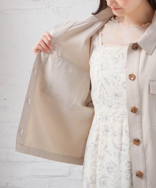 Honeys(ハニーズ)の「ミリタリージャケット(ミリタリージャケット・レディース・スミクロ/アイボリー/カーキ/グレイッシュベージュ・S/M/L)」の16枚目の写真