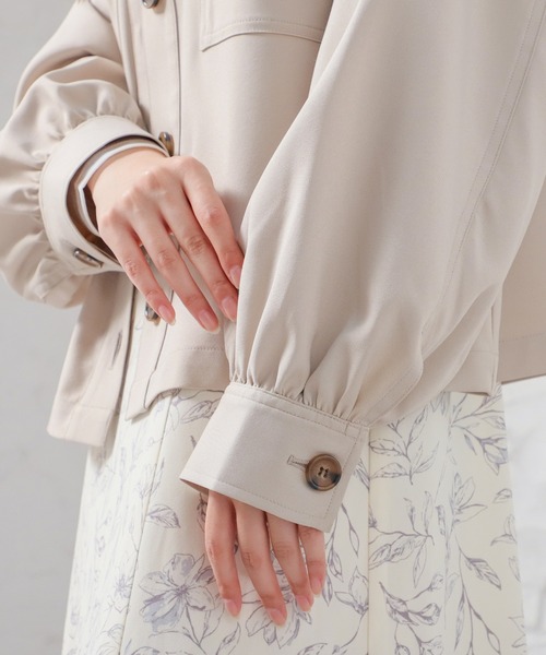 Honeys(ハニーズ)の「ミリタリージャケット(ミリタリージャケット・レディース・スミクロ/アイボリー/カーキ/グレイッシュベージュ・S/M/L)」の12枚目の写真