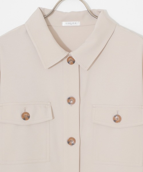 Honeys(ハニーズ)の「ミリタリージャケット(ミリタリージャケット・レディース・スミクロ/アイボリー/カーキ/グレイッシュベージュ・S/M/L)」の21枚目の写真