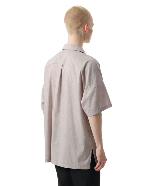 ATTACHMENT(アタッチメント)の「PE/LI オープンカラー S/S シャツPE/LI POPLIN OPEN COLLAR S/S SHIRT(シャツ/ブラウス・メンズ・ライトグレー/スモークピンク/ブラック/ダークグレー・1/2/3)」の5枚目の写真