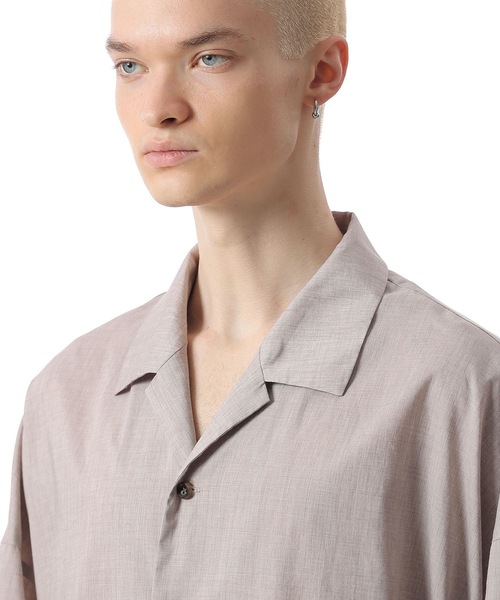 ATTACHMENT(アタッチメント)の「PE/LI オープンカラー S/S シャツPE/LI POPLIN OPEN COLLAR S/S SHIRT(シャツ/ブラウス・メンズ・ライトグレー/スモークピンク/ブラック/ダークグレー・1/2/3)」の6枚目の写真