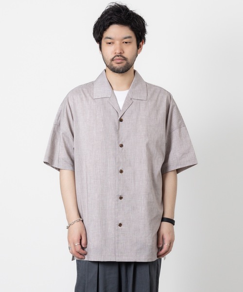 ATTACHMENT(アタッチメント)の「PE/LI オープンカラー S/S シャツPE/LI POPLIN OPEN COLLAR S/S SHIRT(シャツ/ブラウス・メンズ・ライトグレー/スモークピンク/ブラック/ダークグレー・1/2/3)」の19枚目の写真