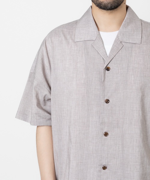 ATTACHMENT(アタッチメント)の「PE/LI オープンカラー S/S シャツPE/LI POPLIN OPEN COLLAR S/S SHIRT(シャツ/ブラウス・メンズ・ライトグレー/スモークピンク/ブラック/ダークグレー・1/2/3)」の21枚目の写真