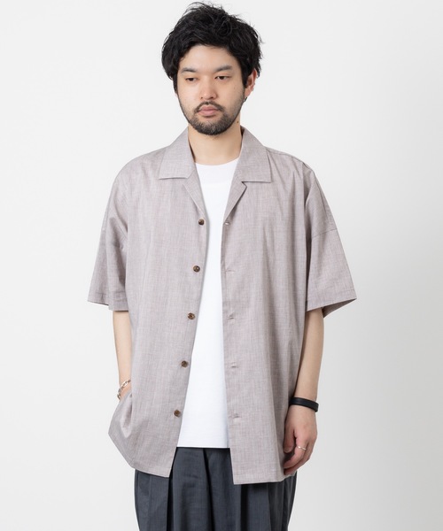 ATTACHMENT(アタッチメント)の「PE/LI オープンカラー S/S シャツPE/LI POPLIN OPEN COLLAR S/S SHIRT(シャツ/ブラウス・メンズ・ライトグレー/スモークピンク/ブラック/ダークグレー・1/2/3)」の18枚目の写真