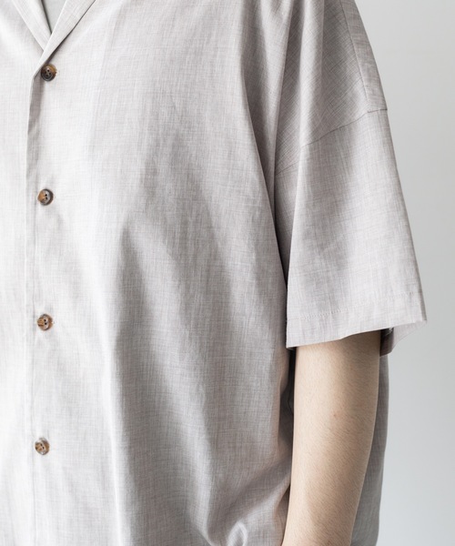 ATTACHMENT(アタッチメント)の「PE/LI オープンカラー S/S シャツPE/LI POPLIN OPEN COLLAR S/S SHIRT(シャツ/ブラウス・メンズ・ライトグレー/スモークピンク/ブラック/ダークグレー・1/2/3)」の17枚目の写真