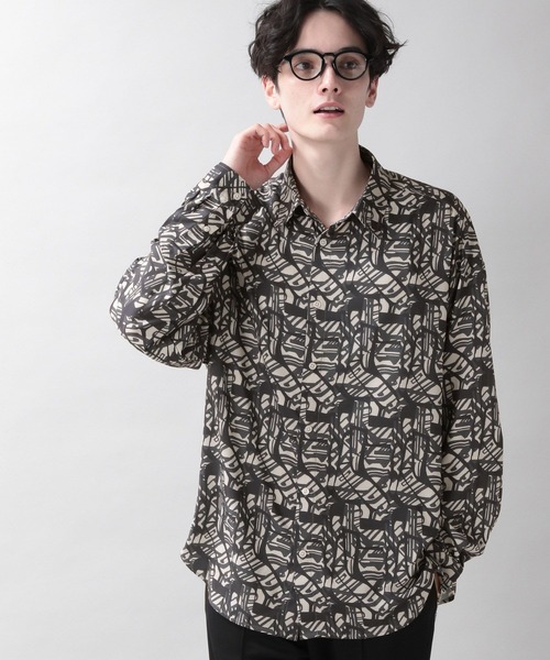 RAGEBLUE(レイジブルー)の「ラグイージー/総柄デザインシャツ(シャツ/ブラウス・メンズ・ダークグリーン/ブラック/ホワイト/ブラウン・MEDIUM/LARGE)」の14枚目の写真