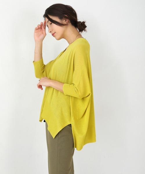 Bou Jeloud（ブージュルード）の「BOXシルエットショートカーディガン（カーディガン/ボレロ・レディース・イエロー/ブラック/グレイッシュベージュ/ブルー/ベージュ/オレンジ・FREE）」の9枚目の写真