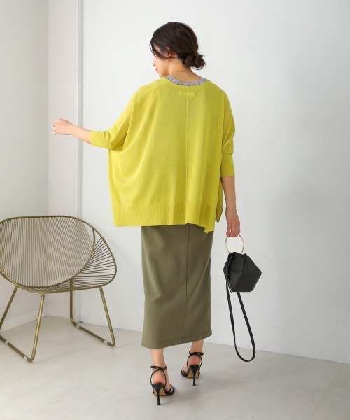 Bou Jeloud（ブージュルード）の「BOXシルエットショートカーディガン（カーディガン/ボレロ・レディース・イエロー/ブラック/グレイッシュベージュ/ブルー/ベージュ/オレンジ・FREE）」の11枚目の写真