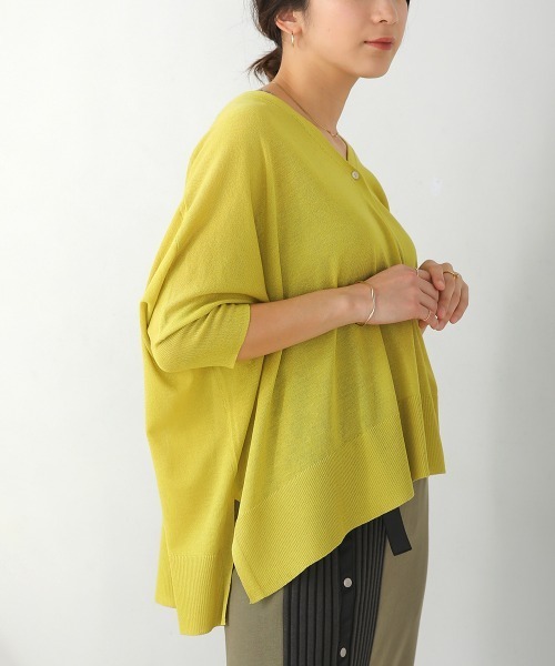 Bou Jeloud（ブージュルード）の「BOXシルエットショートカーディガン（カーディガン/ボレロ・レディース・イエロー/ブラック/グレイッシュベージュ/ブルー/ベージュ/オレンジ・FREE）」の14枚目の写真