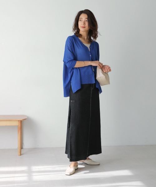 Bou Jeloud（ブージュルード）の「BOXシルエットショートカーディガン（カーディガン/ボレロ・レディース・イエロー/ブラック/グレイッシュベージュ/ブルー/ベージュ/オレンジ・FREE）」の21枚目の写真