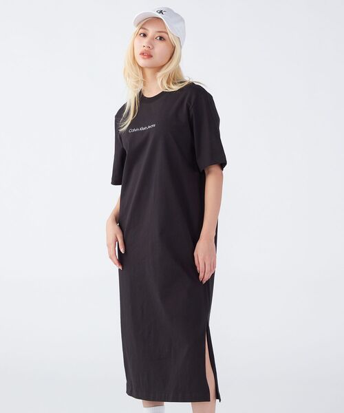Calvin Klein(カルバン・クライン)の「インスティテューショナル ロング Tシャツ ワンピース(ワンピース・レディース・ブラック・S/M/L/XS)」の8枚目の写真