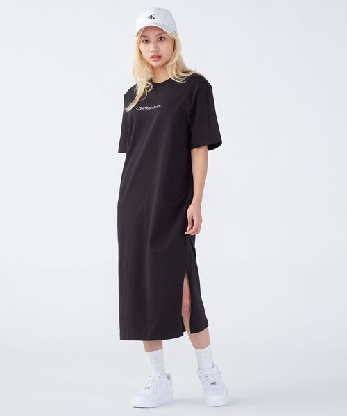 Calvin Klein(カルバン・クライン)の「インスティテューショナル ロング Tシャツ ワンピース(ワンピース・レディース・ブラック・S/M/L/XS)」の6枚目の写真