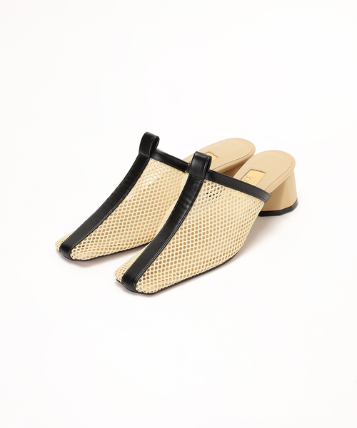 GRISE(グリーズ)の「GRISE 4cmスクエアラインイリメッシュミュール(その他シューズ・レディース・ベージュ/ブラック×ブラック・LARGE/MEDIUM/X-LARGE/SMALL)」の14枚目の写真