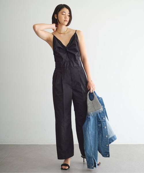 GALLARDAGALANTE（ガリャルダガランテ）の「クロスキャミオールインワン（つなぎ/オールインワン・レディース・ブラック/ベージュ・0/1）」の2枚目の写真