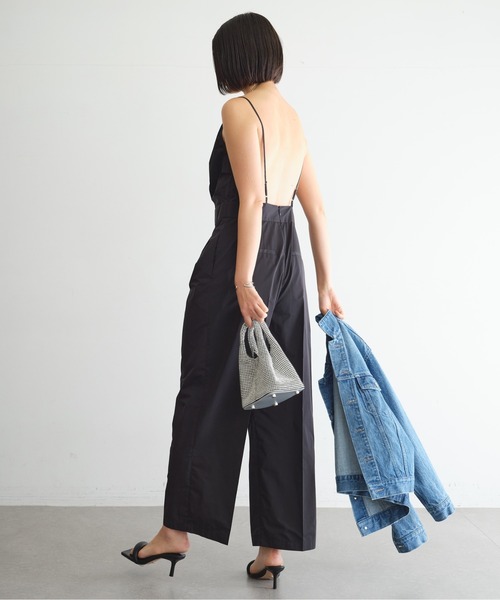 GALLARDAGALANTE（ガリャルダガランテ）の「クロスキャミオールインワン（つなぎ/オールインワン・レディース・ブラック/ベージュ・0/1）」の10枚目の写真