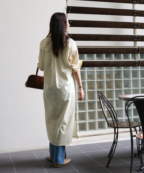 a lot of love（ア ロット オブ ラブ）の「リボンベルト付きオーバーシャツワンピース（シャツワンピース・レディース・アイボリー/ブラウン・FREE）」の9枚目の写真