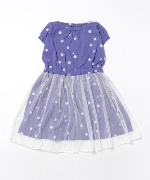 HAKKA KIDS（ハッカキッズ）の「ドットラメスターストライププリントワンピース（ワンピース・キッズ・チャコール/パープル・110cm/100cm/130cm/120cm）」の6枚目の写真