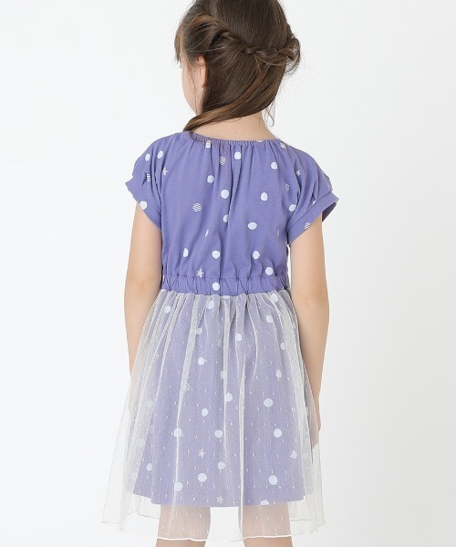 HAKKA KIDS（ハッカキッズ）の「ドットラメスターストライププリントワンピース（ワンピース・キッズ・チャコール/パープル・110cm/100cm/130cm/120cm）」の5枚目の写真