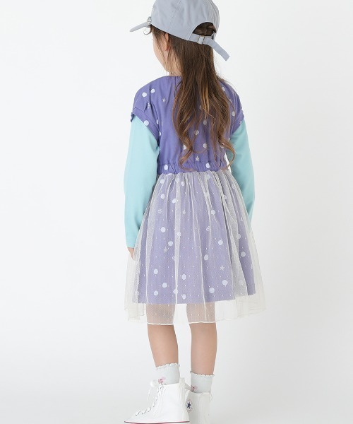 HAKKA KIDS（ハッカキッズ）の「ドットラメスターストライププリントワンピース（ワンピース・キッズ・チャコール/パープル・110cm/100cm/130cm/120cm）」の9枚目の写真