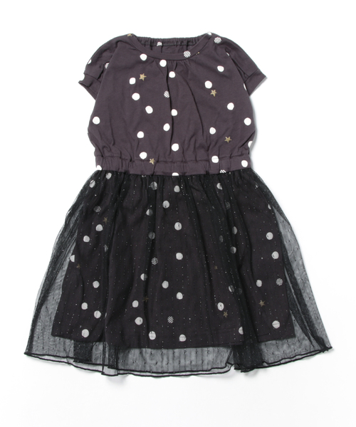 HAKKA KIDS（ハッカキッズ）の「ドットラメスターストライププリントワンピース（ワンピース・キッズ・チャコール/パープル・110cm/100cm/130cm/120cm）」の15枚目の写真