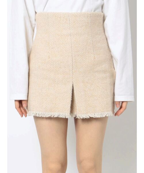EMODA（エモダ）の「TWEED TUCK MINI SK（スカート・レディース・ブラック/グリーン/ベージュ・SMALL/MEDIUM）」の3枚目の写真