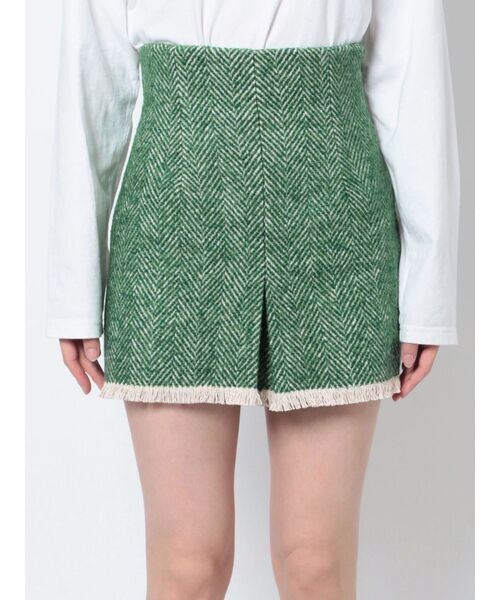 EMODA（エモダ）の「TWEED TUCK MINI SK（スカート・レディース・ブラック/グリーン/ベージュ・SMALL/MEDIUM）」の4枚目の写真