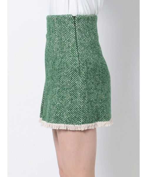 EMODA（エモダ）の「TWEED TUCK MINI SK（スカート・レディース・ブラック/グリーン/ベージュ・SMALL/MEDIUM）」の6枚目の写真