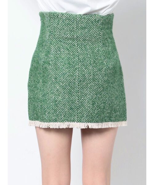 EMODA（エモダ）の「TWEED TUCK MINI SK（スカート・レディース・ブラック/グリーン/ベージュ・SMALL/MEDIUM）」の7枚目の写真