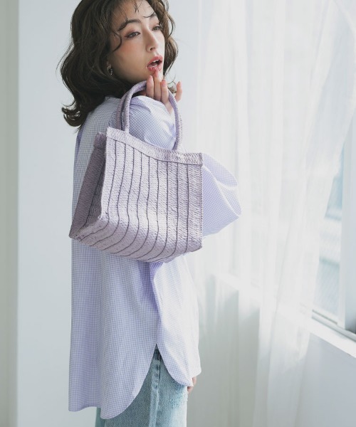 DONOBAN(ドノバン)の「雑材仕切り付きスクエアトート(トートバッグ・レディース・グリーン系その他/ラベンダー/ベージュ/ブラック/グレー・FREE)」の17枚目の写真