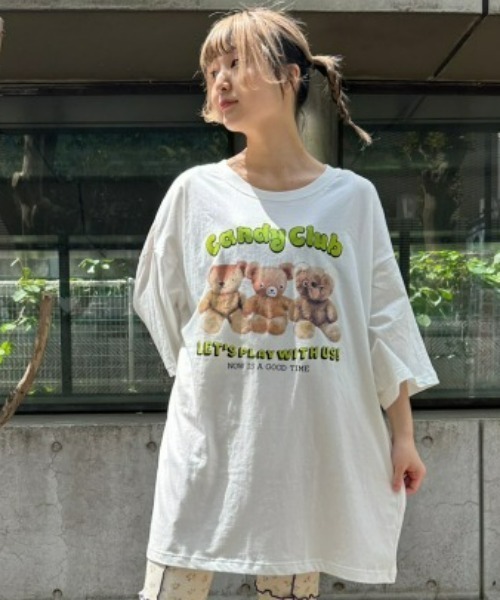 Candy Stripper（キャンディストリッパー）の「CANDY TEDDY CLUB BIGBIG Tシャツ（Tシャツ/カットソー・レディース・レッド/ブラック/イエロー/オフホワイト・2）」の12枚目の写真