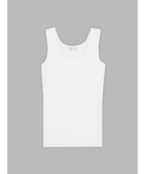 agnes b.(アニエスベー)の「JG13 DEBARDEUR コットンタンクトップ(Tシャツ/カットソー・レディース・ホワイト・1/2/3)」の1枚目の写真