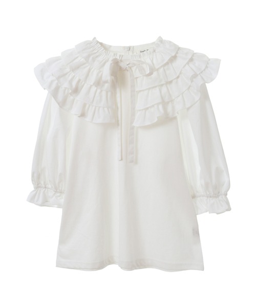 Candy Stripper（キャンディストリッパー）の「FRILL COLLAR トップス（Tシャツ/カットソー・レディース・ブラック/オフホワイト・2）」の22枚目の写真