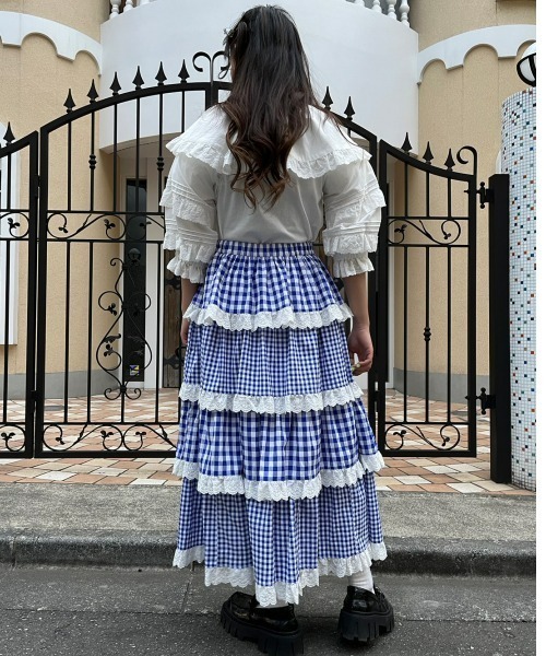 Candy Stripper（キャンディストリッパー）の「FRILL COLLAR トップス（Tシャツ/カットソー・レディース・ブラック/オフホワイト・2）」の8枚目の写真