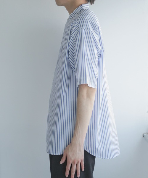 SENSE OF PLACE by URBAN RESEARCH（センスオブプレイスバイアーバンリサーチ）の「『イージーケア』ストライプバンドカラーシャツ(5分袖)（シャツ/ブラウス・メンズ・その他2/その他3/その他1・LARGE/MEDIUM）」の12枚目の写真