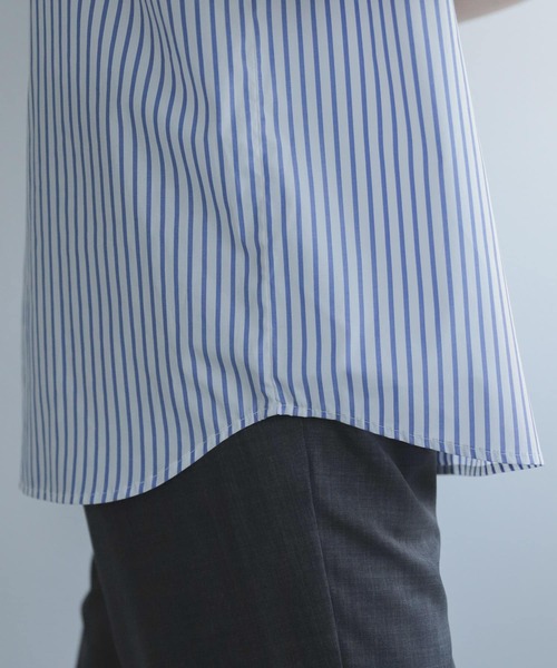 SENSE OF PLACE by URBAN RESEARCH（センスオブプレイスバイアーバンリサーチ）の「『イージーケア』ストライプバンドカラーシャツ(5分袖)（シャツ/ブラウス・メンズ・その他2/その他3/その他1・LARGE/MEDIUM）」の16枚目の写真