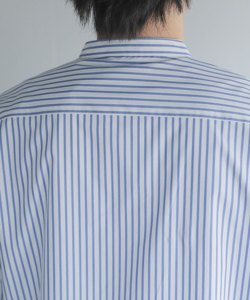SENSE OF PLACE by URBAN RESEARCH（センスオブプレイスバイアーバンリサーチ）の「『イージーケア』ストライプバンドカラーシャツ(5分袖)（シャツ/ブラウス・メンズ・その他2/その他3/その他1・LARGE/MEDIUM）」の17枚目の写真