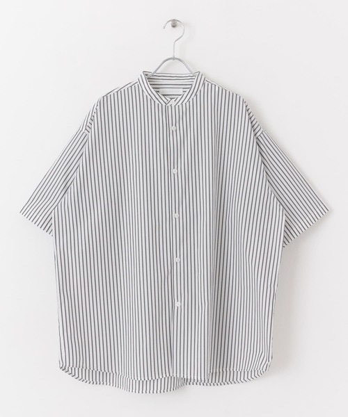SENSE OF PLACE by URBAN RESEARCH（センスオブプレイスバイアーバンリサーチ）の「『イージーケア』ストライプバンドカラーシャツ(5分袖)（シャツ/ブラウス・メンズ・その他2/その他3/その他1・LARGE/MEDIUM）」の19枚目の写真