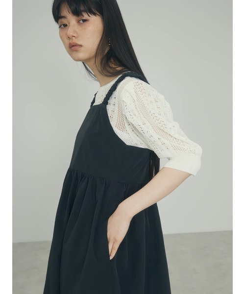 armonia（アルモニーア）の「a.肩ひもギャザーノースリワンピース（ワンピース・レディース・ブラック/ベージュ・FREE）」の6枚目の写真