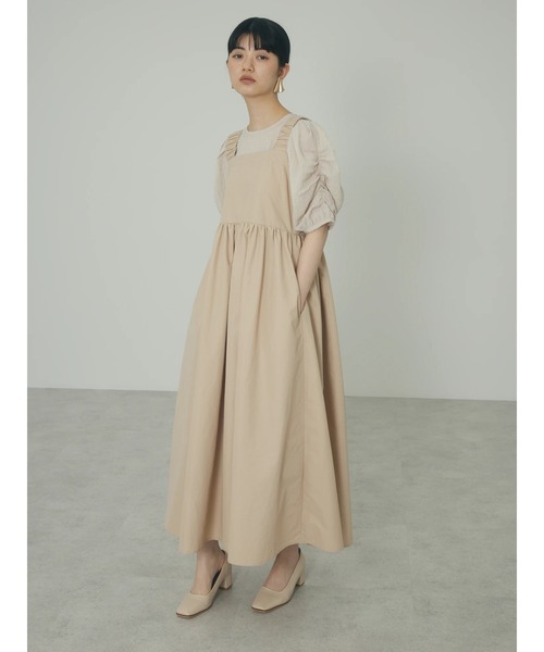 armonia（アルモニーア）の「a.肩ひもギャザーノースリワンピース（ワンピース・レディース・ブラック/ベージュ・FREE）」の11枚目の写真